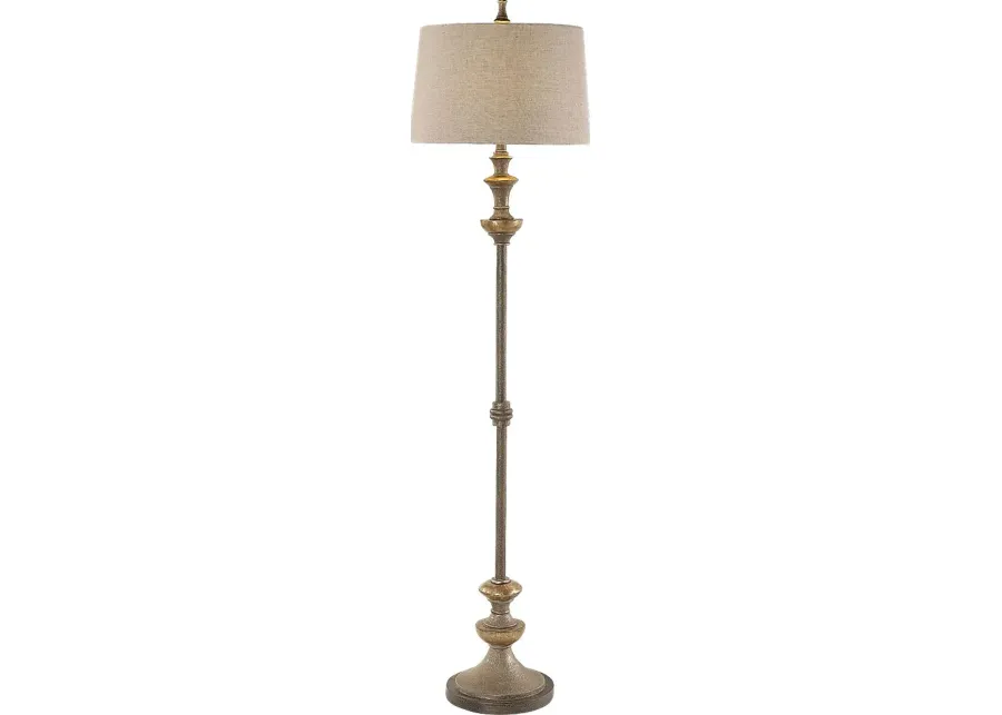 Hammond Heights Silver Floor Lamp-Silver