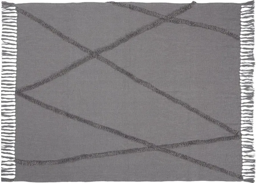 Almondbee Gray Throw Blanket-Gray