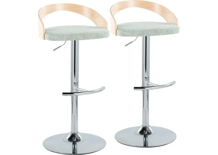 Zykan XIII Light Green Adjustable Barstool, Set of 2-Light Green