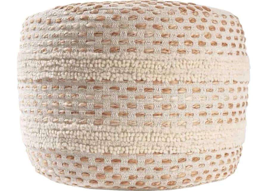 Vaddo Adobe/Ivory Pouf-Adobe, Ivory