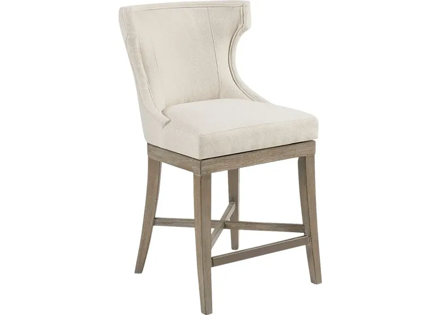 Nallie Cream Counter Height Stool-Cream
