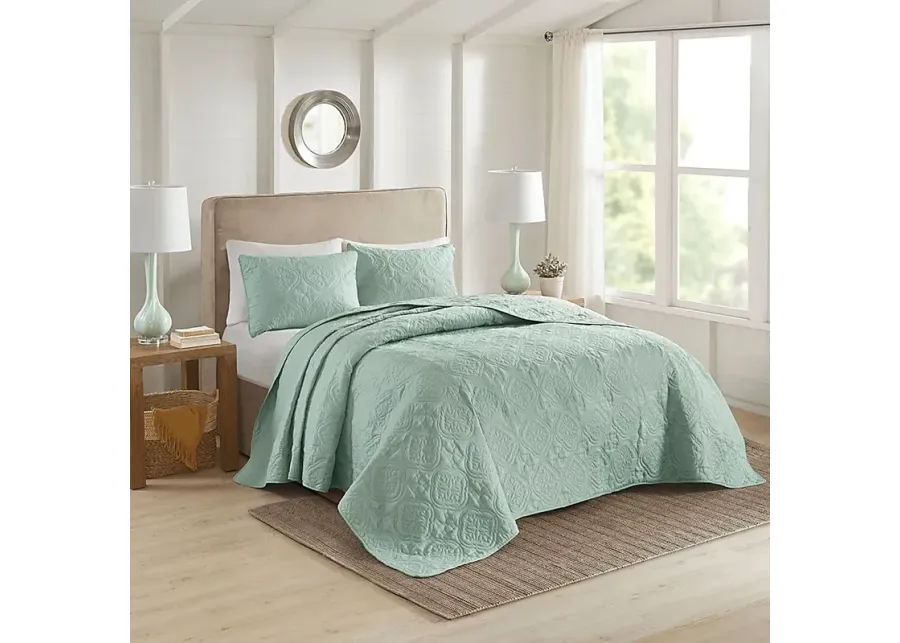 Gingerish Seafoam 3 Pc King/California King Bedspread-Seafoam