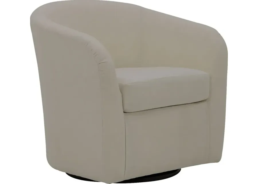 Emsabit I Cream Swivel Accent Chair-Cream