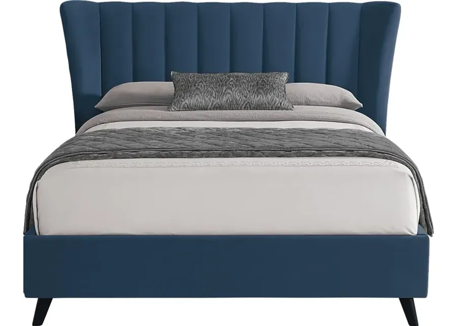Nanton Park Blue 3 Pc Queen Upholstered Bed-78.35