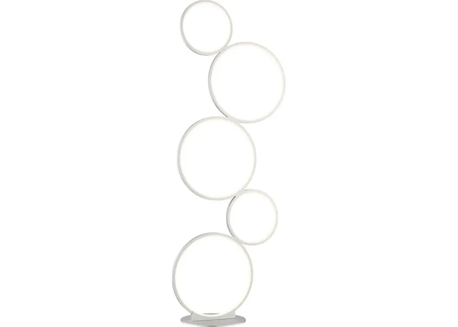 Magna Circle Silver Floor Lamp-Silver