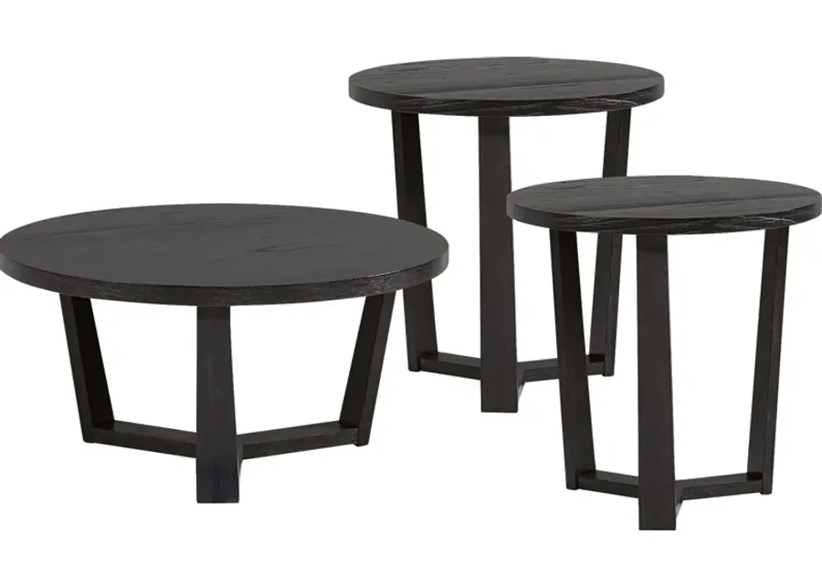 Rumie Brown 3 Pc Occasional Table Set