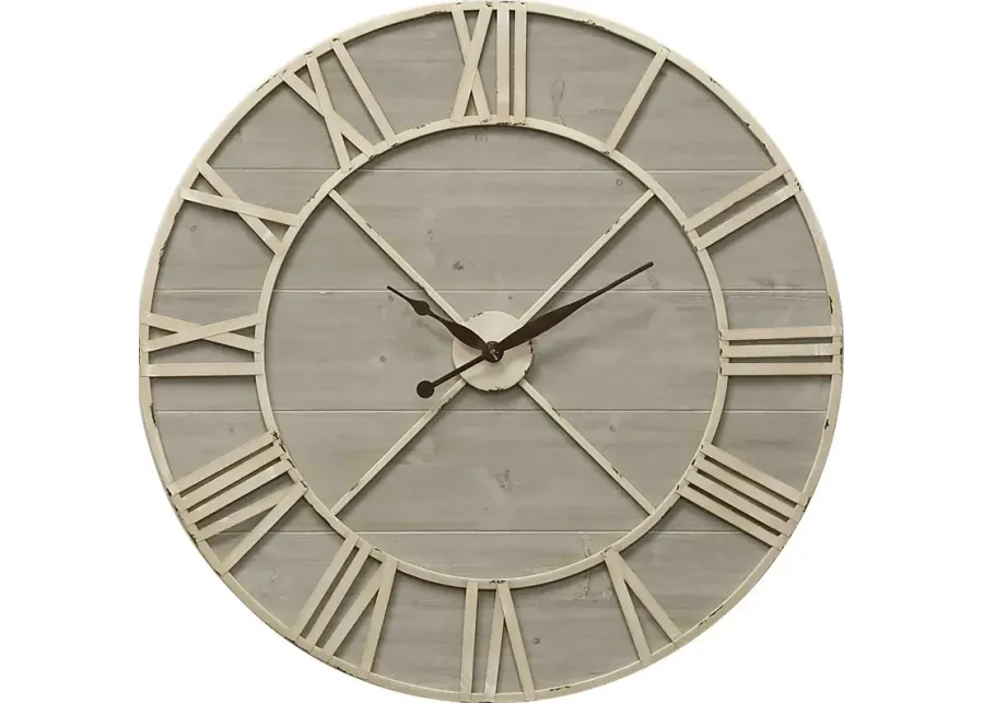 Addleston Ivory Wall Clock-Ivory