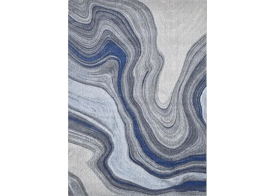 Maranigan Blue/Gray 5'3 x 7'7 Rug-Gray, Blue