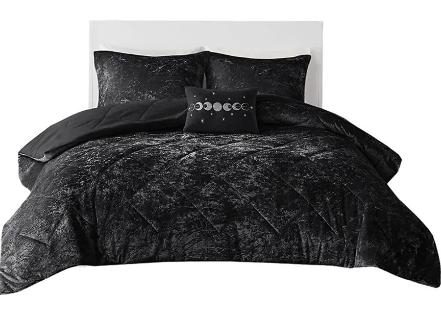 Bajaro Black King Comforter Set-Black
