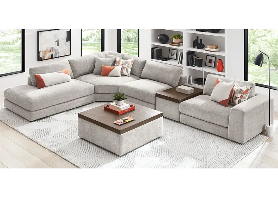 Gray 5 Pc ModularThree with Media Console-182.5