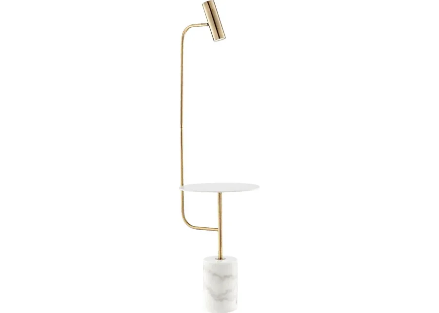 Amiee Court Brass Floor Lamp-Brass