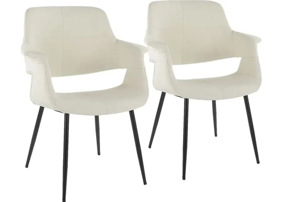 Lafanette II Cream Arm Chair, Set of 2-Cream