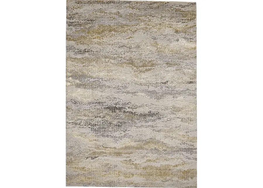 Melirane Gold 8' x 10' Rug-Gold, Ivory, Gray