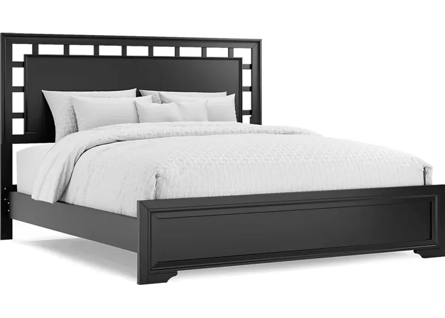Belcourt Black 3 Pc King Lattice Bed-82.25