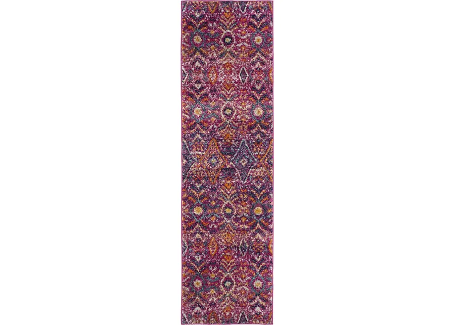 Bronson Trace Fuchsia 2'3 x 8' Runner Rug-Fuschia