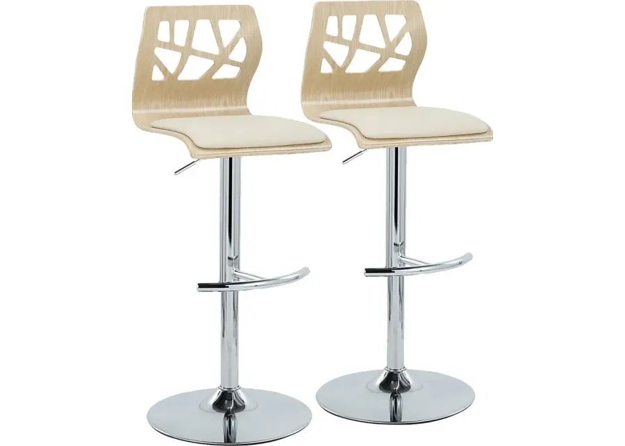 Watsonia X Cream Adjustable Barstool, Set of 2-Cream
