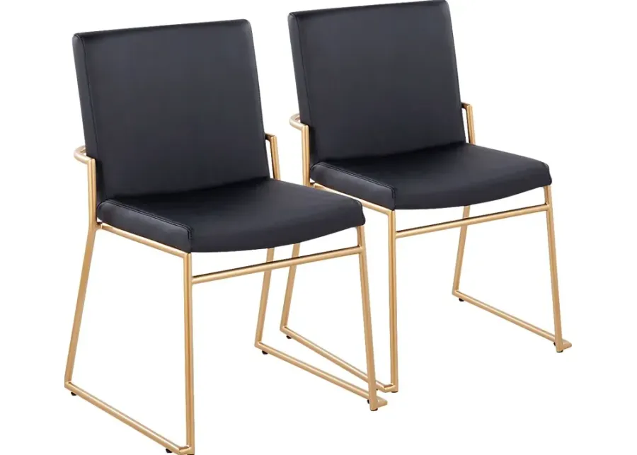 Powhatan I Black Dining Chair, Set of 2-Black