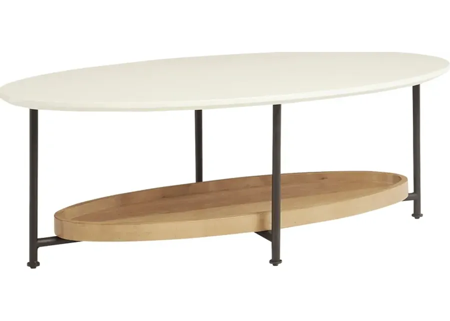 Backcove White Cocktail Table-White