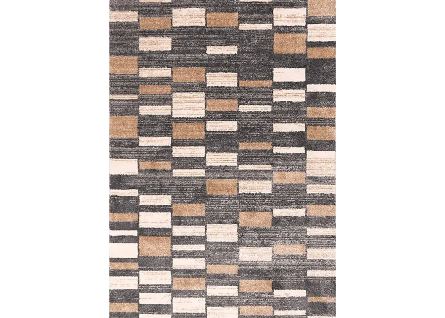Kaede Black 7'10 x 9'10 Rug-Black, Brown