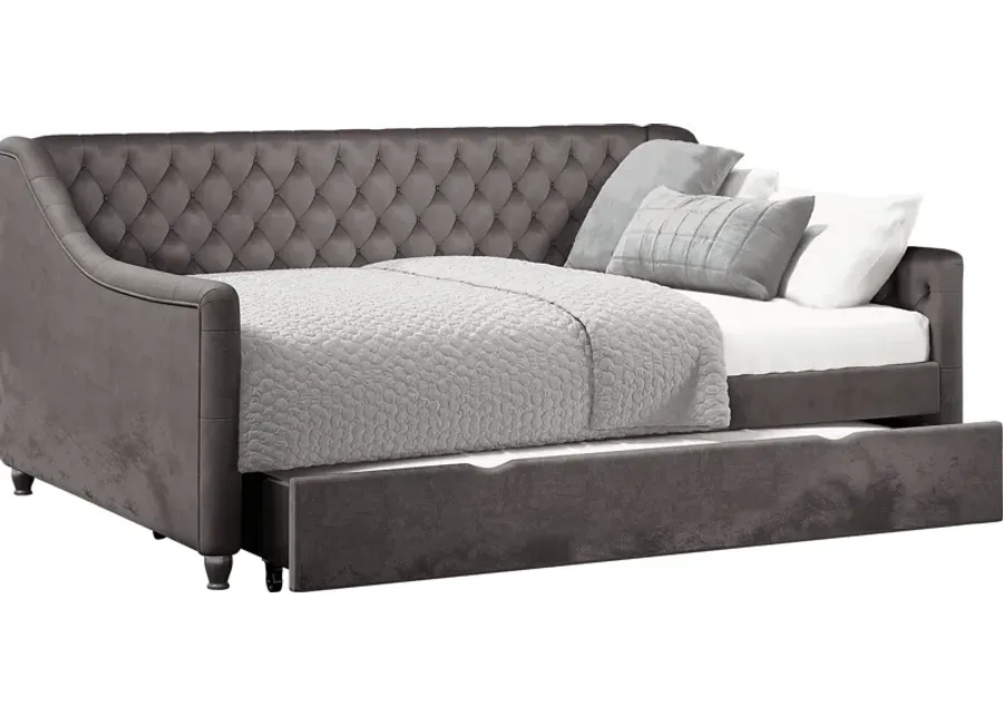 Alena Charcoal Full Daybed with Twin Storage Trundle-85.5
