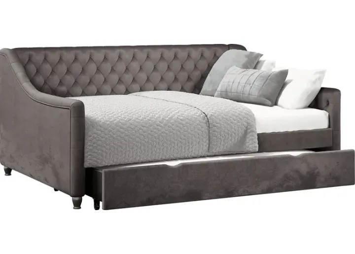 Alena Charcoal Full Daybed with Twin Storage Trundle-85.5