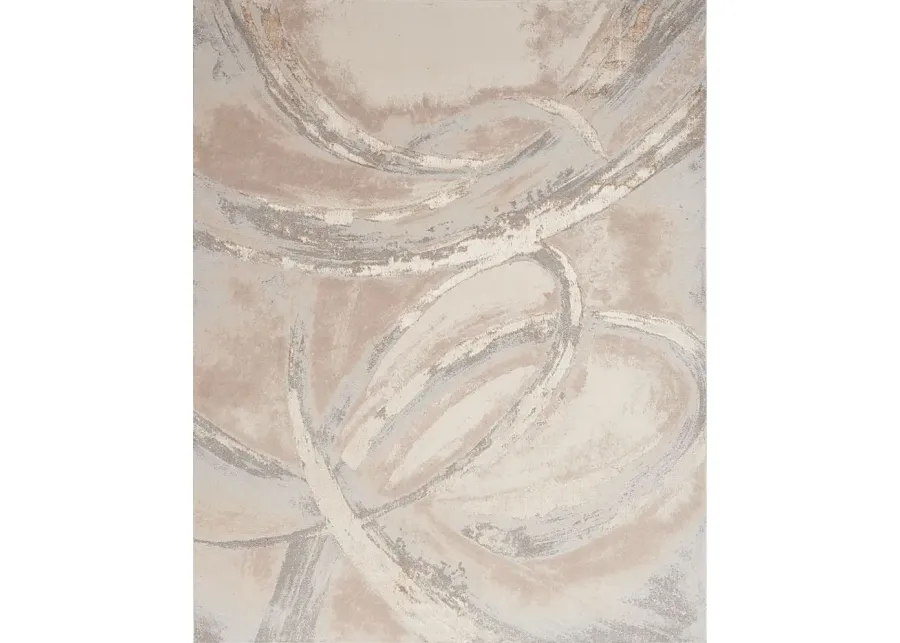 Brasix Beige/Gray 9' x 12' Rug-Beige, Gray