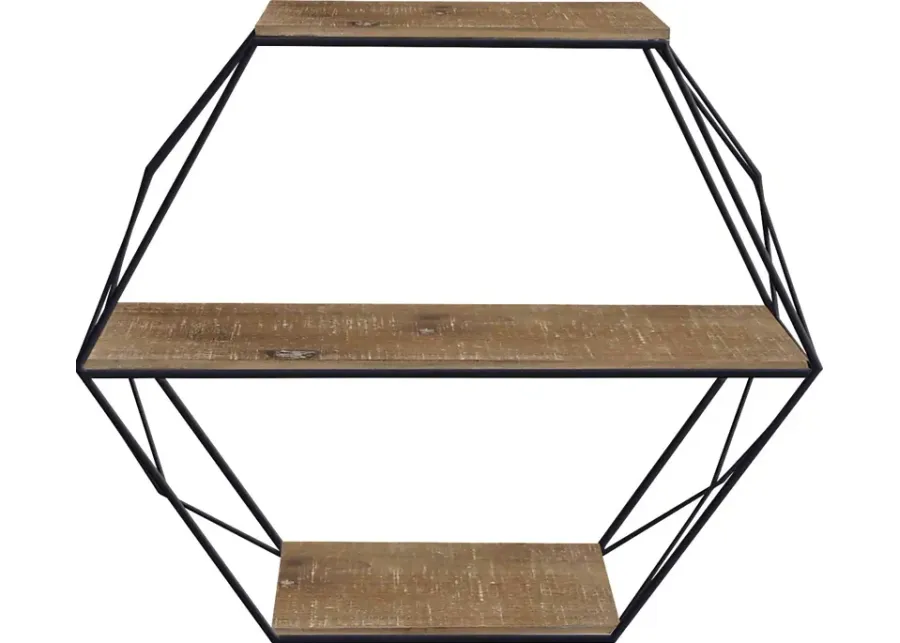 Pirola Brown Wall Shelf-Brown