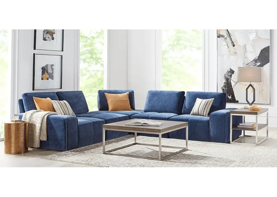 Laney Blue 5 Pc Sectional-117.5