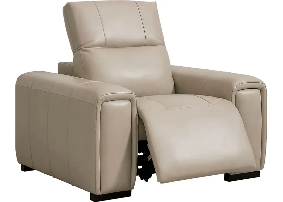 Huntington Ivory Leather Dual Power Recliner-50
