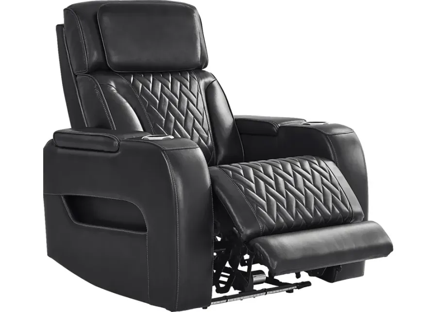 Port Royal Midnight Leather Triple Power Recliner-38.5