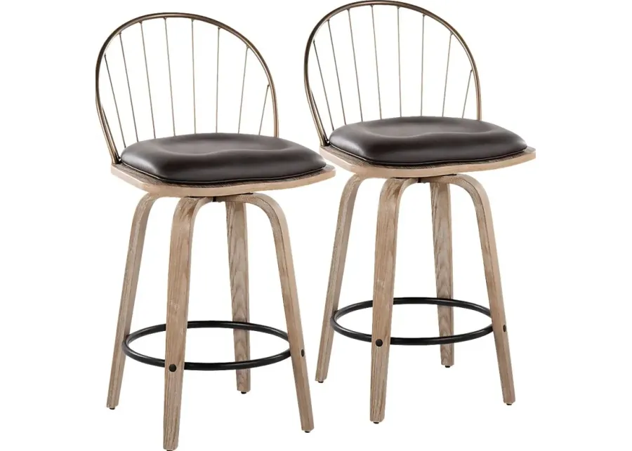 Merganser Brown Counter Height Stool, Set of 2-Brown