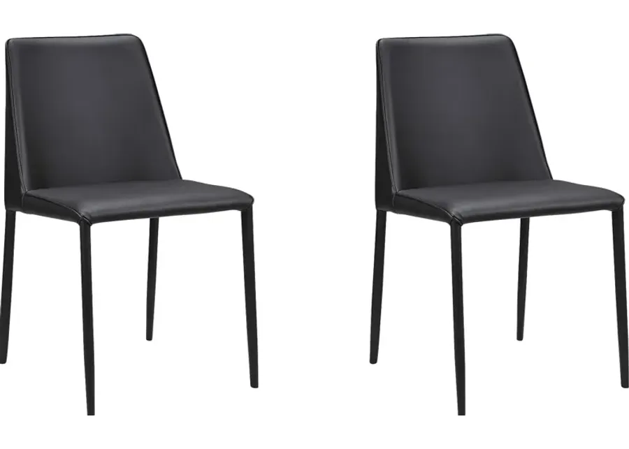 Clayx I Black Side Chair, Set of 2-Black