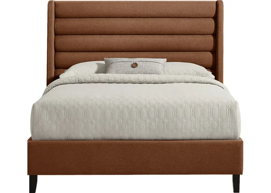 Genovia Rust 3 Pc Queen Upholstered Bed-72