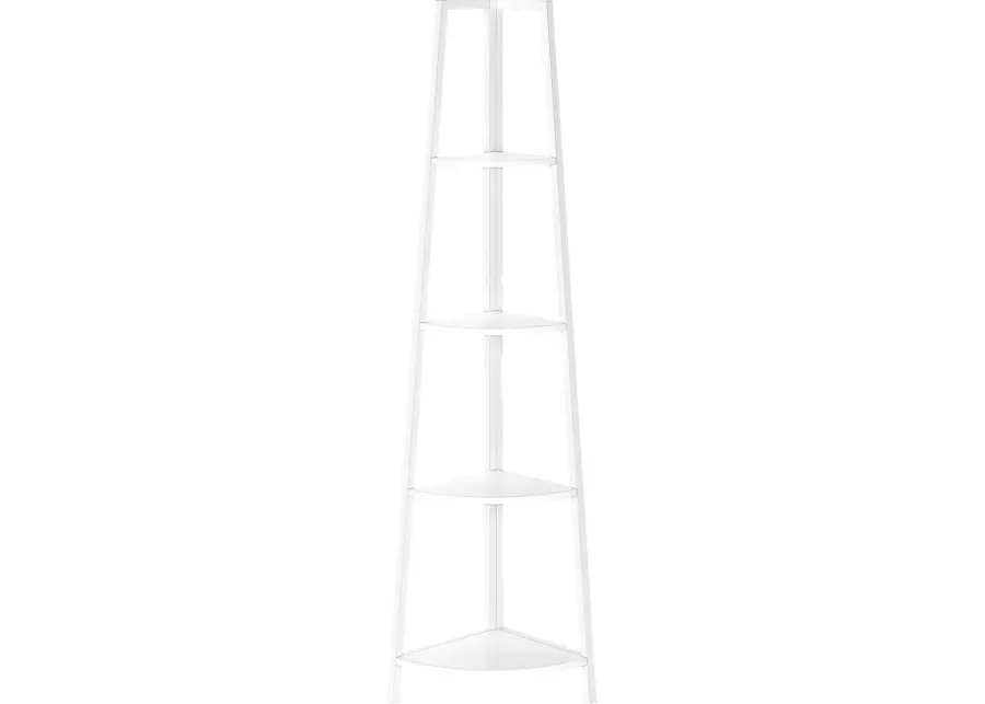Zemke White Bookcase-White