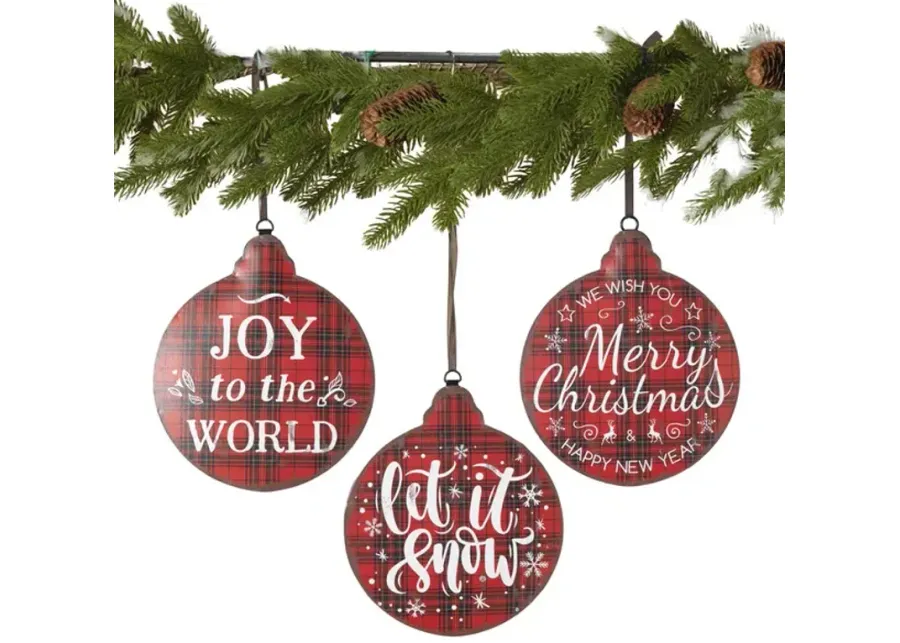 Buffalo Plaid Disc Ornament