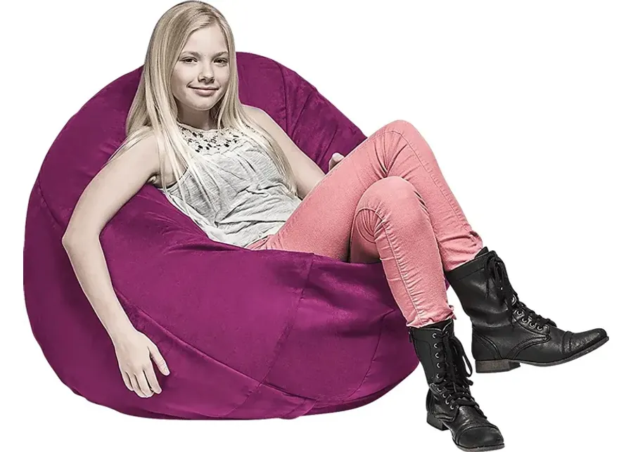 Kids Calix Fuchsia Bean Bag Chair-Fuchsia