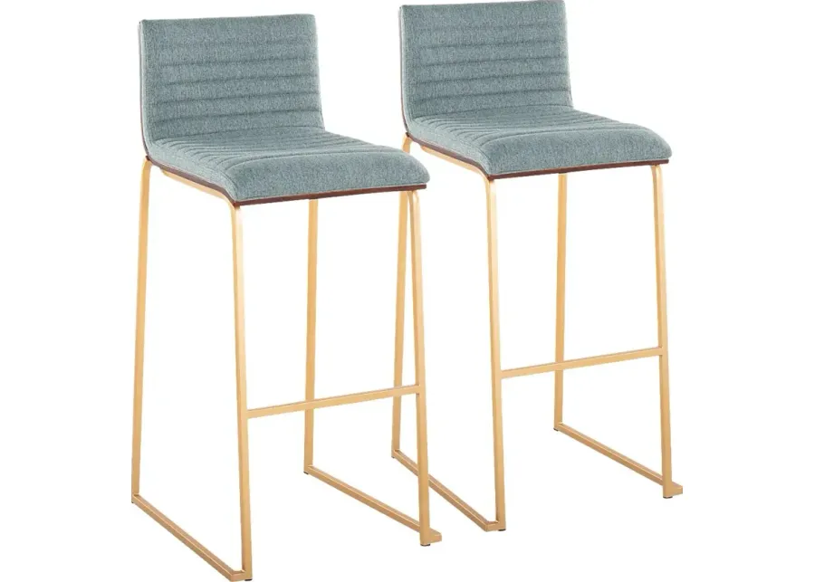 Tatesbrook I Green Barstool, Set of 2-Green