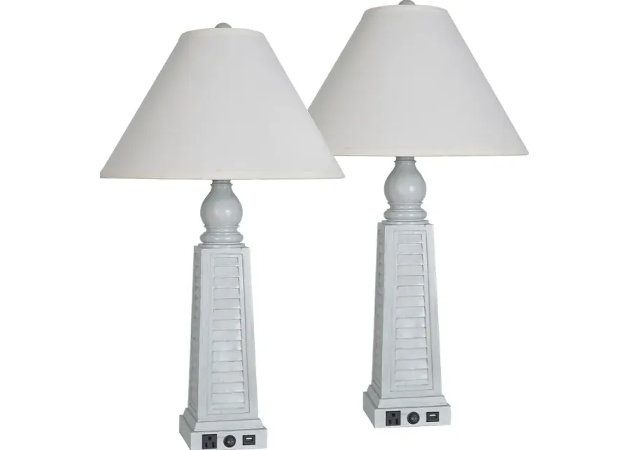 Anchor Lane Blue Table Lamps, Set of 2-Blue