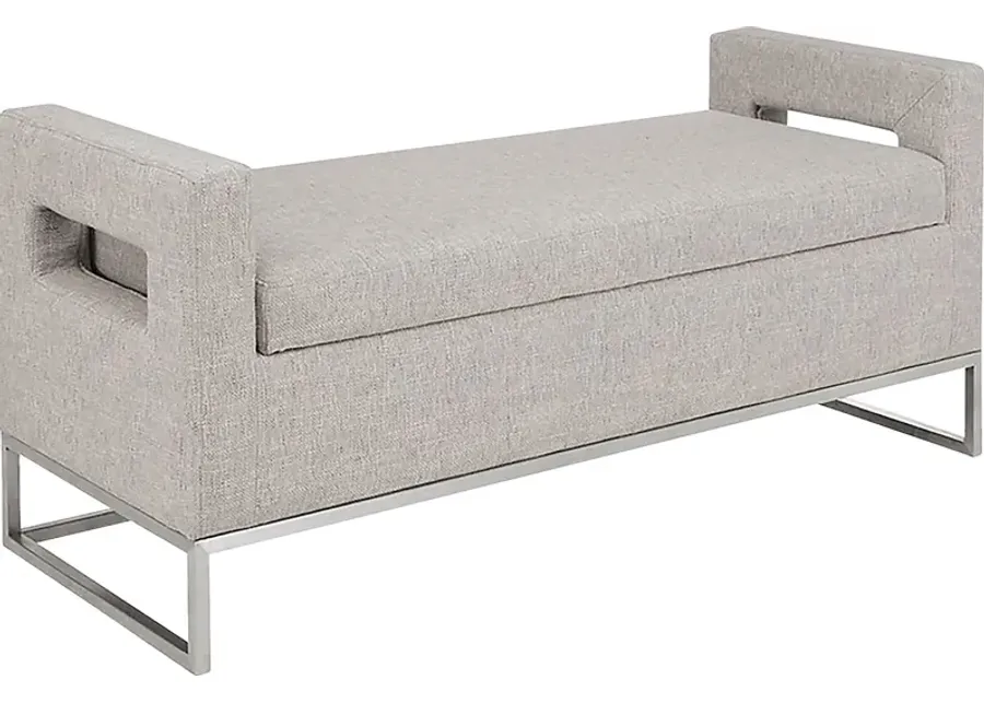 Erato Gray Storage Bench-Gray