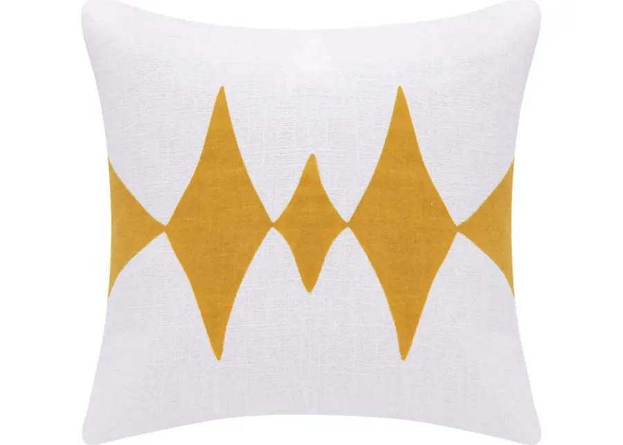 Stacy Garcia Vril Yellow/White Accent Pillow-White, Yellow