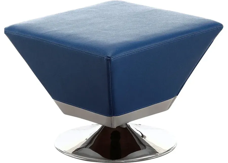 Buecker Blue Swivel Ottoman-Blue