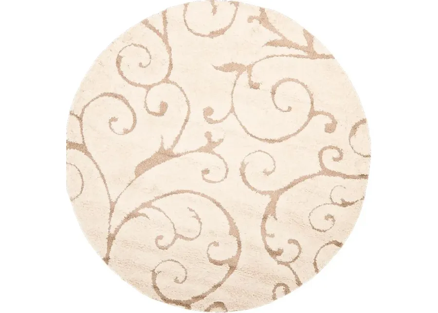Spring Villa Beige 8' Round Rug-96