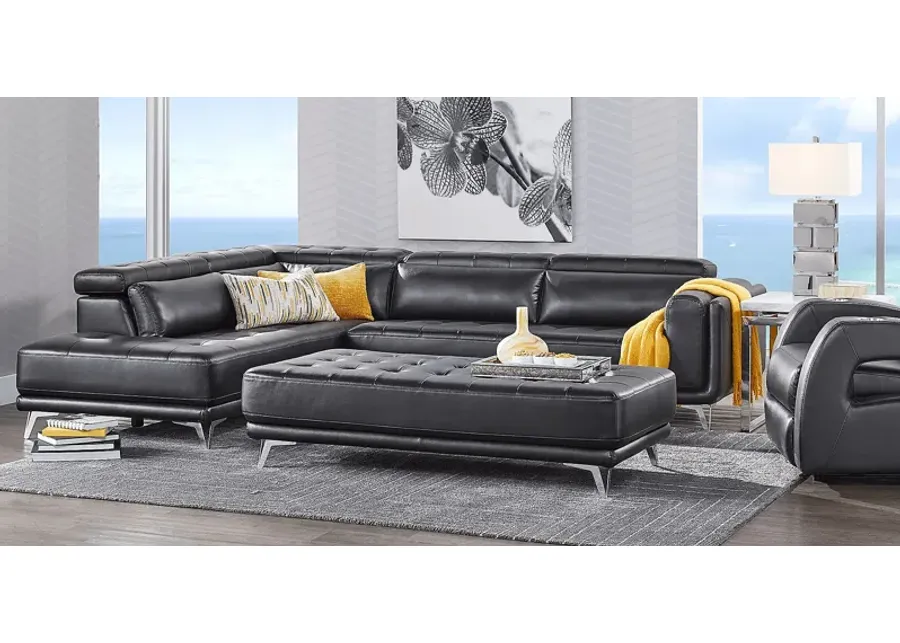 Hudson Heights Black 6 Pc Sectional Living Room