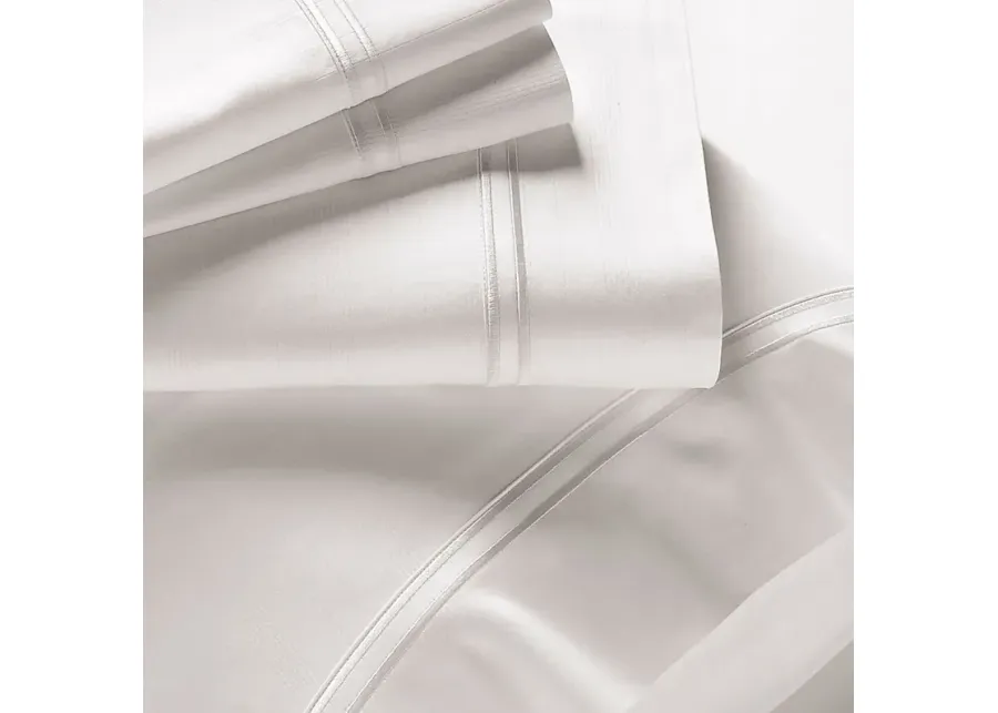 PureCare Premium Bamboo White 4 Pc King Bed Sheet Set-White