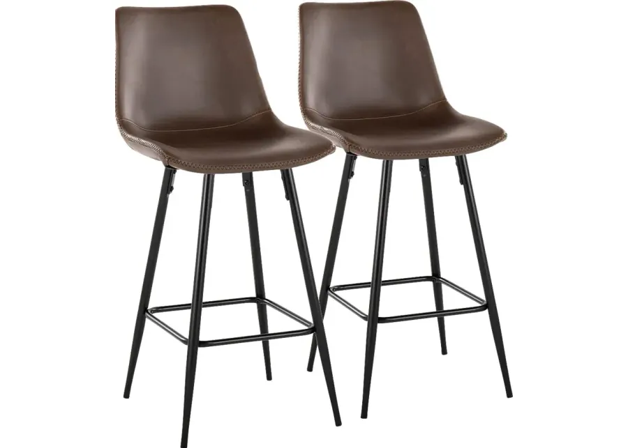 Pamco Espresso Counter Height Stool, Set of 2-Espresso