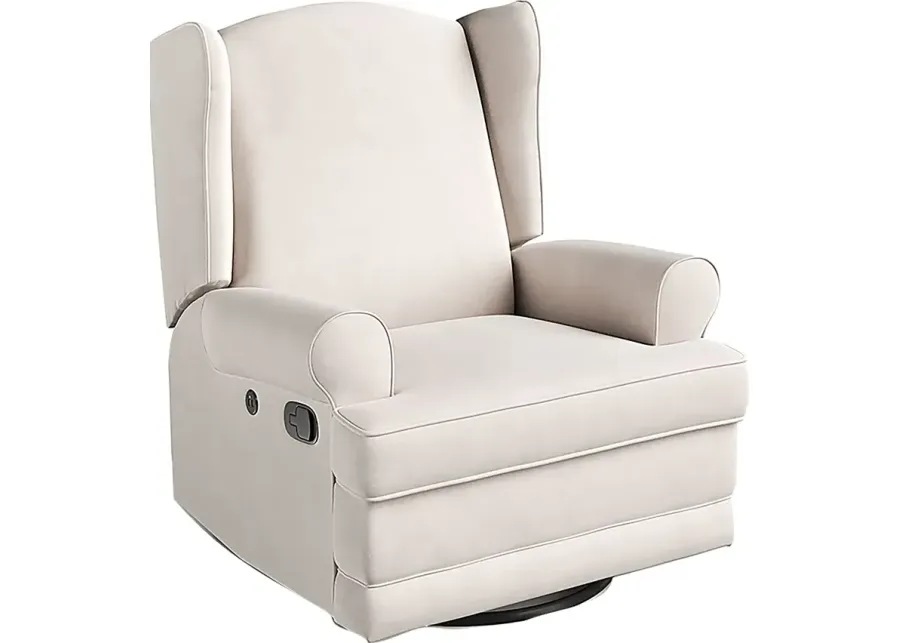 Nursery Taylan Ivory Swivel Glider Recliner-Ivory