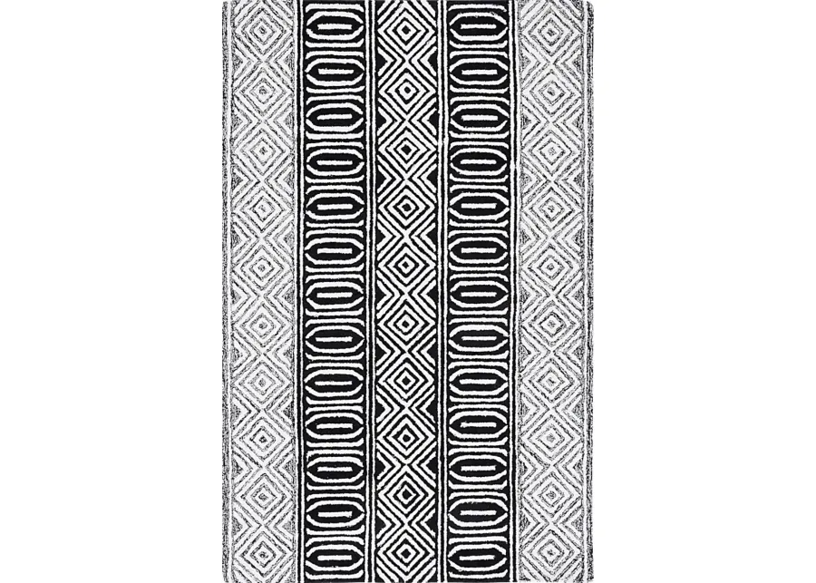 Saku Ivory/Black 8' x 10' Rug-Black, Ivory 1 26684-saku-ivory-black-8-x-10-rug-black-ivory-1.webp