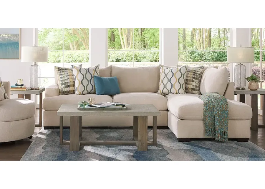 Briar Street Beige Chenille 6 Pc Sectional Living Room