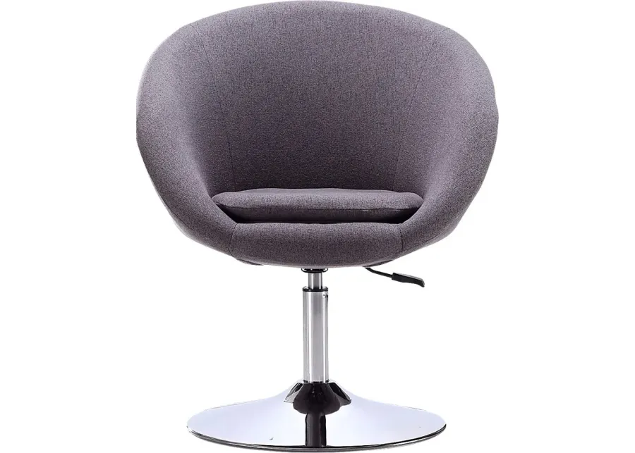 Amparoo Gray Swivel Accent Chair-Gray