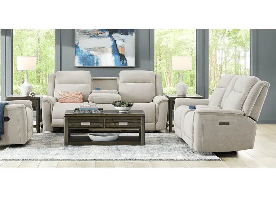 Meadow Park Cement 8 Pc Living Room with Dual Power Reclining Sofa